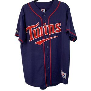 Majestic MN Twins Baseball Jersey Large EUC Mens 7872 Sewn Letters MLB